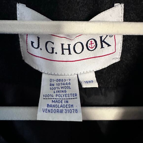 Vintage womans J. G. Hook grey wool peacoat plus size 18WP - Picture 7 of 7